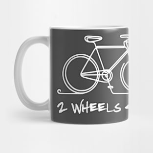 Bicycle line art 2 wheels 4 life - White Mug